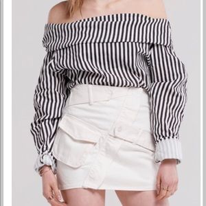 Tops - Striped off the shoulder top - Storets Tops - Striped off the shoulder top - Storets